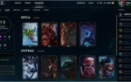 CONTA LEAGUE OF LEGENDS - LEVEL 30 - 19 SKINS - 83 CAMPEÕES