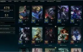 Conta League of Legends - 358 skins Lvl 304