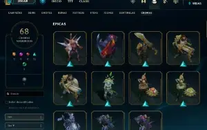 Conta League of Legends - 336 Skins - Desde 2016 - Main Sup