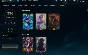 Conta League of Legends - 336 Skins - Desde 2016 - Main Sup