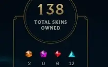 Conta do LoL Unranked 138 Skins