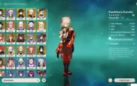 Hutao c1 + Homa + Navia + Sig + Zhongli + KAZUHA e diversos