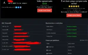 Conta Steam - Avaliada em R$ 1000,00