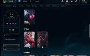 conta diamante 4 com 22 skins e 55 champs