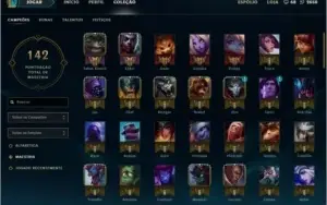 Conta Borda Ouro 50 Campeõens 20 skins