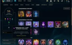 Conta PLATINA 1 com 16 skins e 40 champs