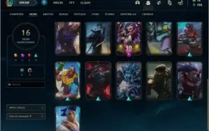 Conta PLATINA 1 com 16 skins e 40 champs