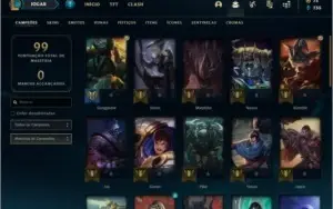Conta PLATINA 1 com 16 skins e 40 champs