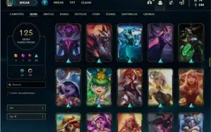 Conta bronze 2 com 72 Champs e 125 Skins + 3 Vitoriosas