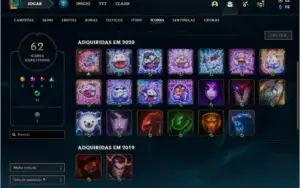 Conta platina 1 com 11 skins e 40 champs