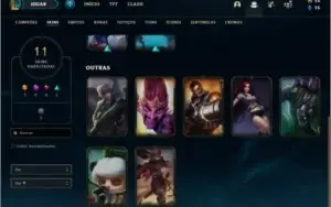 Conta platina 1 com 11 skins e 40 champs