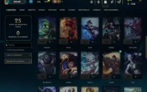Ouro 2 com 40 Champs e 5 Skins