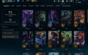 Ouro 2 com 40 Champs e 5 Skins