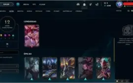 Conta LoL, LVL 43 Unranked, 31 Campeões, 12 Skins