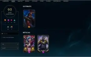 Conta League of Legends - 769R$ gastos 92 skins