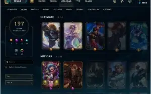 Conta Criada em 2012 LoL Full Champs, 197Skins, 212 Icones.
