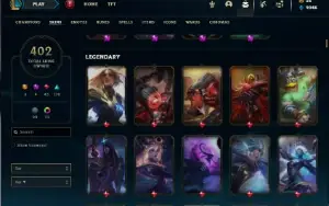 Ouro 4 com TODOS os champs e 402 Skins (Nivel 600)