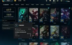 Ouro 4 com TODOS os champs e 402 Skins (Nivel 600)