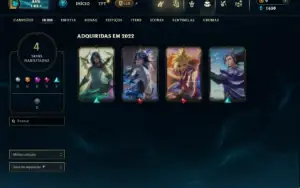 Unranked com 32 Champs e 4 Skins