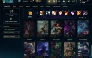 Unranked com 32 Champs e 4 Skins