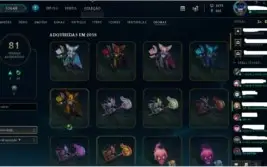 Conta de Lol, 805 skins, 159 icones, 45 sent, Borda de D5