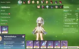 Conta Genshin Impact AR 7 com Nahida e Dehya ⭐