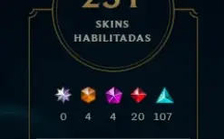 Conta de lol com várias skins exclusivas