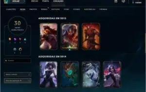 Conta League of Legends 88 champs / 30 skins / 14K DE EA