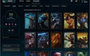 Conta League of Legends 88 champs / 30 skins / 14K DE EA