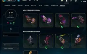 CONTA LOL PLATINA 4 - TODOS CAMPEÕES - VÁRIAS SKINS