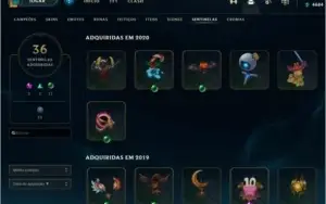 CONTA LOL PLATINA 4 - TODOS CAMPEÕES - VÁRIAS SKINS