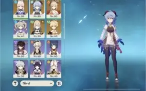 Ar50. Ganyu, Yoimiya, Kokomi, Jean, Túmulo e Esp. Celestial