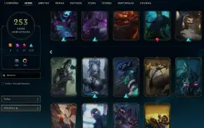 Unranked com TODOS os champs e 253 Skins ( 5 Ultimates )