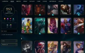 Unranked com TODOS os champs e 253 Skins ( 5 Ultimates )