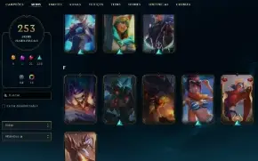 Unranked com TODOS os champs e 253 Skins ( 5 Ultimates )