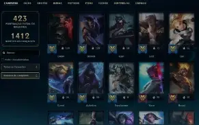Unranked com TODOS os champs e 253 Skins ( 5 Ultimates )