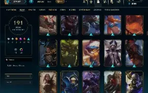 Ouro 2 com TODOS os champs e 191 Skins ( MID / JG / TOP )