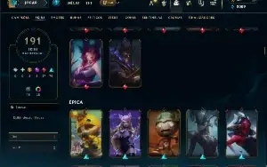 Ouro 2 com TODOS os champs e 191 Skins ( MID / JG / TOP )