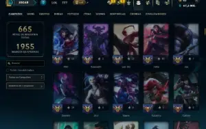 Platina 3 com TODOS os Champs e 161 Skins ( MID / JG / ADC )