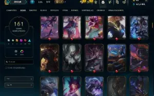 Platina 3 com TODOS os Champs e 161 Skins ( MID / JG / ADC )