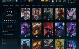 Platina 3 com TODOS os Champs e 161 Skins ( MID / JG / ADC )