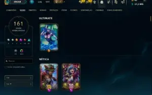 Platina 3 com TODOS os Champs e 161 Skins ( MID / JG / ADC )
