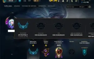 Platina 3 com TODOS os Champs e 161 Skins ( MID / JG / ADC )