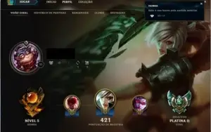 Conta platina 2 quase full champs