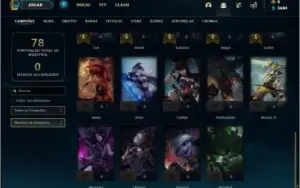 Conta prata 1 com 29 champs e 6 skins