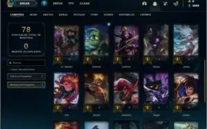 Conta prata 1 com 29 champs e 6 skins
