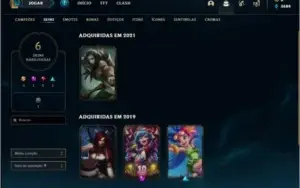 Conta prata 1 com 29 champs e 6 skins