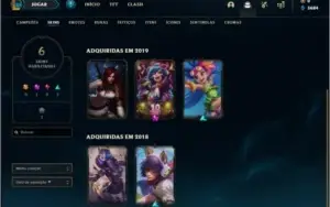 Conta prata 1 com 29 champs e 6 skins