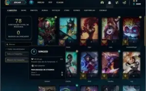 Conta prata 1 com 29 champs e 6 skins