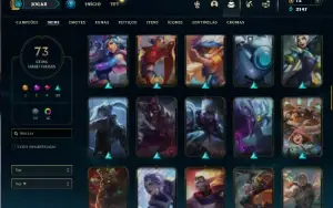 Unranked com 90 Champs e 73 Skins + 1 Prestigio do Yasuo